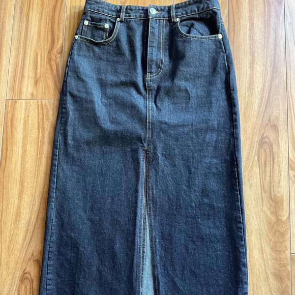 *SOLD* Mimosa Denim Black Max Skirt - Picture 1 of 5